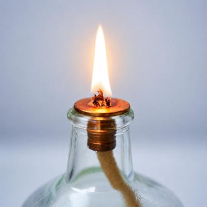 5 Pieces 3/4 Inch Top Diameter Brass Tube Holder Wick Replacement Cotton Torch Wicks with Tweezer and Oiling Funnel for Candle Lamp and Small Oil Lamp Alcohol or DIY Oil Lamps Burner - color: 5-pack/Large