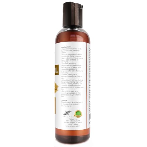 velona Sesame Seed Oil - 4 fl oz, Expeller Pressed, Refined - size: 4 Fl Oz (Pack of 1)