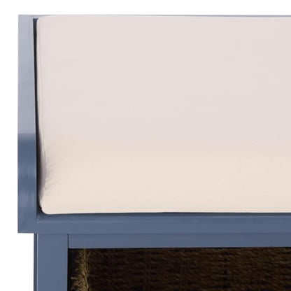 SAFAVIEH Furniture - Lonan Storage Bench - Blue - Solid Wood - Farmhouse Lift-Top Design - Ideal for Entryway, Living Room, Hallway, 18" Seat Height (AMH5733H) - color: Blue