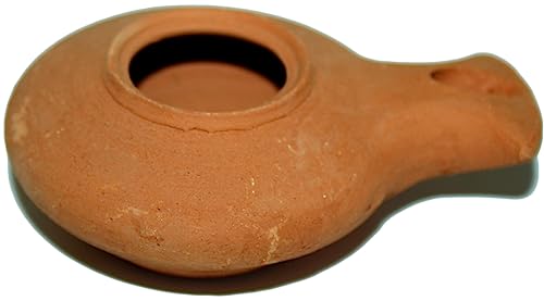 Herodian Ancient Biblical Oil Lamp Replica - color: Clay / Red Color glazed
