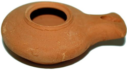 Herodian Ancient Biblical Oil Lamp Replica - color: Clay / Red Color glazed
