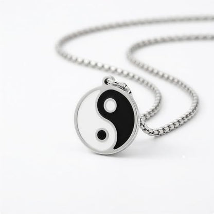 1" Stainless Steel Necklace Charms | Third Eye Vision | Peace Symbol | Finding Your Self | Yin & Yang | Moon Cat | Turtle Power | Flower of Life | | OM | Mystical Spiritual Protection, for Men & Women - style: Yin Yang