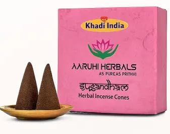 Natural Sugandham Dhoop Cones 30 Organic Incense Pooja Aromatherapy Agarbatti