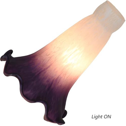 Bieye LS102S Lily Flower Blown Glass Lampshade (White Indigo, Opening I.D. 0.87" x O.D. 1") - color: White Indigo, size: Small I.D. 0.87" x O.D. 1"