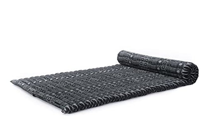 Leewadee Wide Thai Roll Mat 75 x 39 inches Kapok Firm - color: Cbt4 - Black, size: L: 75x39"