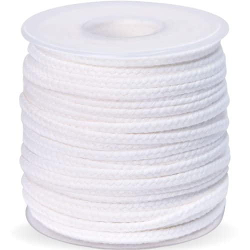 24 PLY Braided Candle Wick Spool White Woven Wicks Cord for Candle Making 200 Foot Lacing Roll for DIY Craft Cotton Cord