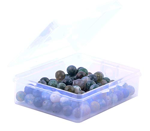 Natural Stone Beads 100pcs 8mm India Agate Round Genuine Real Stone Beading Loose Gemstone Hole Size 1mm DIY Charm Smooth Beads for Bracelet Necklace Earrings Jewelry Making (India Agate) - color: India Agate Green, size: 8mm