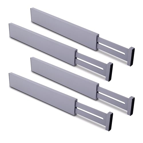 Utoplike Kitchen Drawer Dividers Large, Gray Drawers Organizers Adjustable - color: Lavender Gray, size: 2.4"H, Large