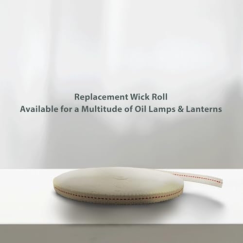 Light of Mine - 3/8" Inch 33' Foot, 100% Cotton Flat Wick for Paraffin Oil, Kerosene Based Lanterns, and Oil Lamps with Genuine Red Stitch (3/8" - 33' Roll) - size: 3/8" 33 foot - 1 Pack