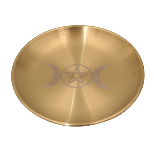 Offering Bowl Prayer Ritual Plate Great for Altar use, Ritual use, Incense Burner, smudging Bowl, Decoration Bowl, offering Bowl (Triple Moon) - style: Triple Moon