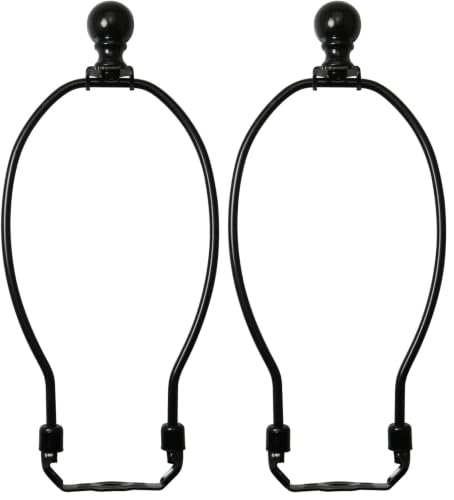 10 Inch Lamp Harp Holder with 1-1/2 Inch Lamp Finial Oil Rubbed Black Steel Ball Knob Lamp Shade Finial for Table and Floor Lamps, Black (Pack of 2) - size: 10 Inch (Pack of 2)