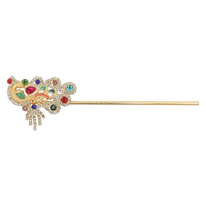 Brass Bansuri for Laddu Gopal God Idol Flute Krishna Temple Pooja -5.5" - color: Peacock