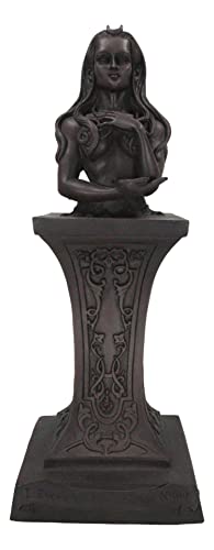 Ebros Neopaganism Wiccan Primary Deity Statue Featuring The Feminine Crescent Moon Triple Goddess Busts On Pedestal Figurine Wicca Home Decor(Feminine Crescent Crowned Celestial Moon Triple Goddess) - color: Feminine Crescent Crowned Celestial Moon Triple