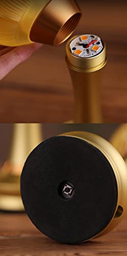 1 Pair - LED Glazed Lotus Buddhist Lamp USB Rechargeable - 8 inches - color: Golden, size: 8 inches