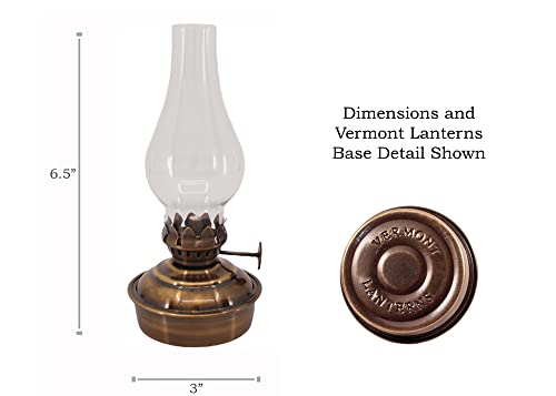 Vermont Lanterns Brass Mini Small Oil Lamp 6.5" (Antique Brass) - color: Antique Brass