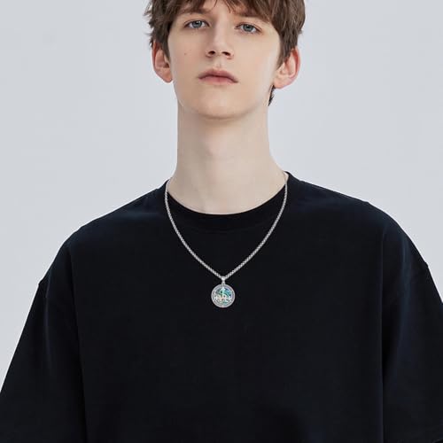 Coexist Necklace 925 Sterling Silver Yin Yang/Star of David Pendant World Religions Harmony Necklace Religion Jewelry Gift for Men - style: Lilith