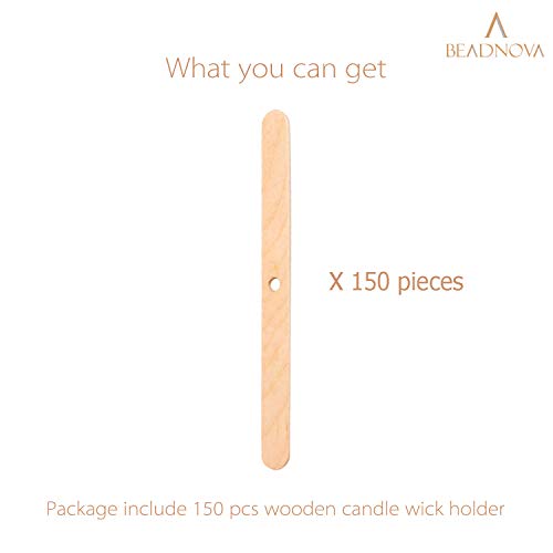 BEADNOVA Candle Wick Holders for Candle Making Wooden Wick Holder Centering Device Bar for DIY and Making (150 pcs) - color: 150pcs