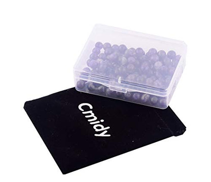 Natural Stone Beads 100pcs 10mm Amethyst Round Genuine Real Stone Beading Loose Gemstone Hole Size 1mm DIY Smooth Beads for Bracelet Necklace Earrings Jewelry Making (Amethyst, 10mm) - color: Amethyst Purple, size: 10mm