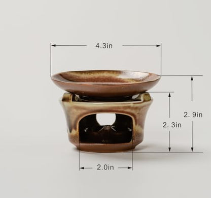 Ceramic Herbal Burner Set, high-Temperature Aromatherapy Burner Set - color: Terracotta