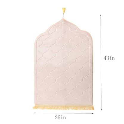 JE JOUE Prayer Rug Muslim Mat Islamic - Thickening Sponge Muslim Rug for Men Women Eid Travel Ramadan, Soft Luxury Great for Knees and Forehead （Camel） - color: Camel