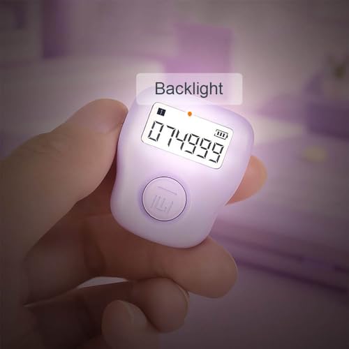 Rechargeable Silent Finger Counter 6 Channels Digital Tasbih Tally Clicker with LED for Prayer Knitting Sports Gift - color: Purple