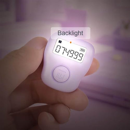 Rechargeable Silent Finger Counter 6 Channels Digital Tasbih Tally Clicker with LED for Prayer Knitting Sports Gift - color: Purple