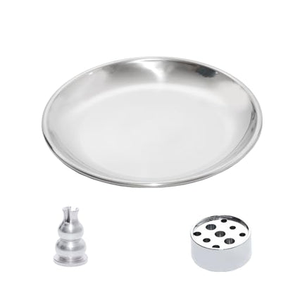 3 in 1 Incense Burner, 5.51 Inch Incense Holder Set - color: Silver, size: 3 in 1