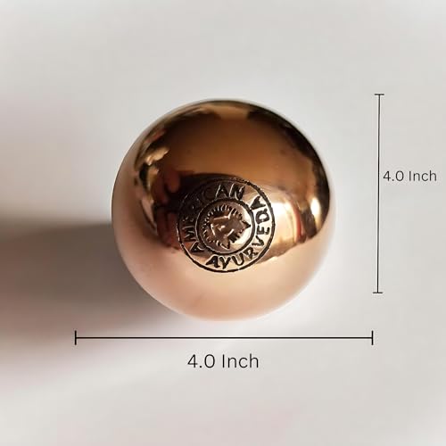 Premium Pure Solid Copper Ball 4 Inch Dia (10 lb 10 Oz) Healing Energy Orb Sphere Mineral Crystal Mental Agility Grounding Movement Therapy Single Pack (4 Inch) - size: 4.0 Inch 1 Ball