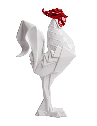 Rooster Sculpture Statue Animal Figurine Modern Decor 12.2 Inch - color: White
