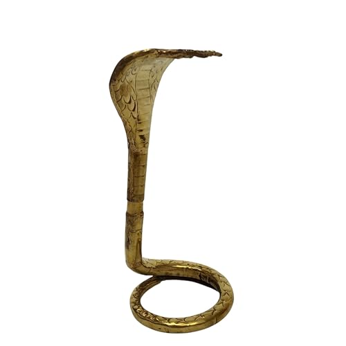 Brass Lord Shiva Sheshnaag Maharaj Idol | 11" Inch Handcrafted Shiva Nagaraj Naag Devta Statue | Divine Brass Sheshnaag Maharaj Murti for Temple, Pooja, Home Décor & Spiritual Gift Showpiece