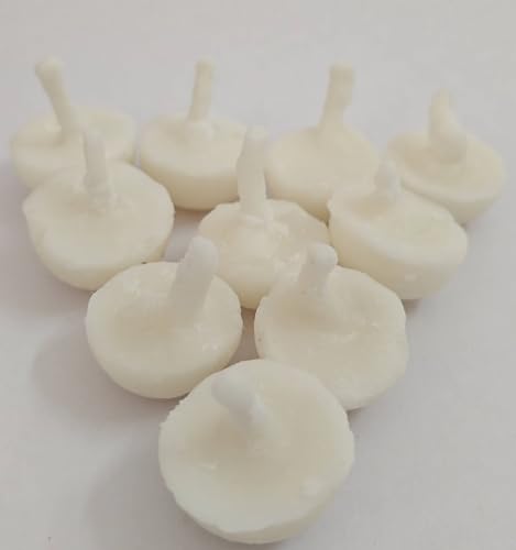 Cow Ghee Diya Batti Cotton Wicks | Wax Free | Cow Ghee Diya | Puja Item | Long-Lasting & Aromatic Diya | Temple Church Gurudwara | Clean-Burning Time Around 30 mins (Pack f 10) - size: Ghee Wicks Pack of 10