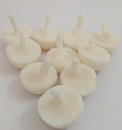 Cow Ghee Diya Batti Cotton Wicks | Wax Free | Cow Ghee Diya | Puja Item | Long-Lasting & Aromatic Diya | Temple Church Gurudwara | Clean-Burning Time Around 30 mins (Pack f 10) - size: Ghee Wicks Pack of 10