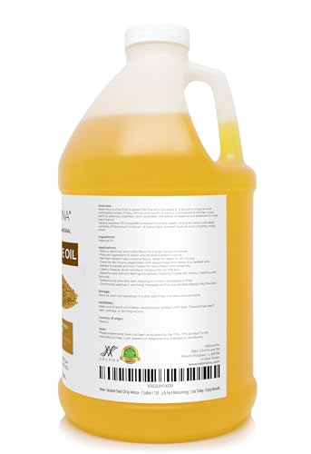 velona Sesame Seed Oil - 1 Gallon / 128 fl oz, Expeller Pressed, Refined - size: 128 Fl Oz (Pack of 1)