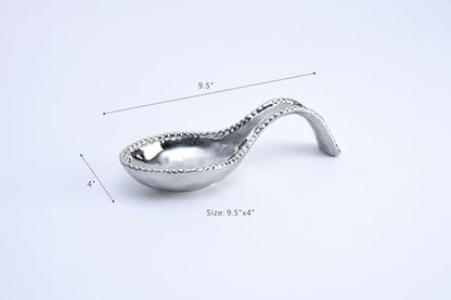Pampa Bay Golden Salerno Titanium-Plated Porcelain Spoon Rest (Silver) - color: Silver