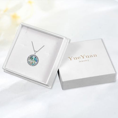 Coexist Necklace 925 Sterling Silver Yin Yang/Star of David Pendant World Religions Harmony Necklace Religion Jewelry Gift for Men - style: Lilith