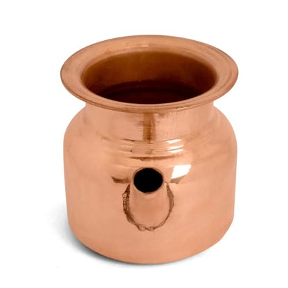SATVIK 4 Inch Pure Copper Kalash with Spout | Traditional Copper Lota for Pooja, Abhishekam, Rituals & Home Temple | Handcrafted Puja Kalash Vessel