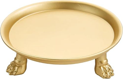 khtumeware 1 Pack 100% 4.5 Inch Solid Brass Gold Clawfoot Candle Dish - Pedestal Dish - Candle Holder - Jewelry Holder - Perfect for Wax Candles, Rings, and Trinkets - color: Brass Gold