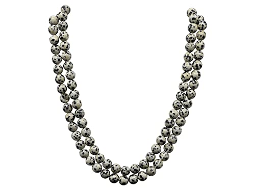 Amazing Gemstone Dalmatian Jasper Mala Beads - 108 Prayer Beads for Meditation and Mindfulness Practice, Handcrafted Mala Beads with Natural Gemstones for Spiritual Healing and Relaxation (Plain) - color: Dalmatian Jasper, style: Plain