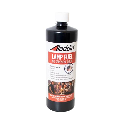 Aladdin Clear Lamp Oil Fuel - Kerosene Alternative Clean Burning Odor Free for Indoor/Outdoor Flat Wick Lanterns, Lamps and Tiki Torches, 32 Ounce - size: 32 ounces
