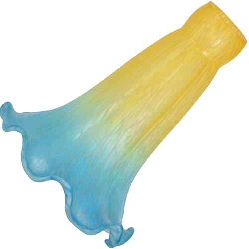 Bieye LS14S Lily Flower Blown Glass Lampshade (Yellow Blue, Opening I.D. 0.87" x O.D. 1") - color: Yellow Blue, size: Small I.D. 0.87" x O.D. 1"