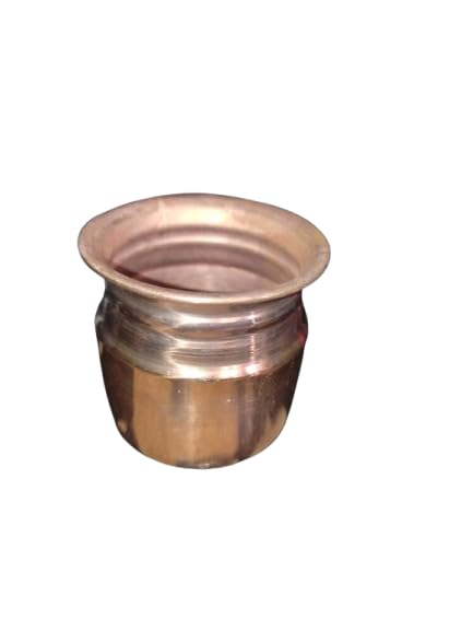 Copper Lota for Puja, Traditional Hindu Kalash Water Pot, Handcrafted Vessel, 200ml
