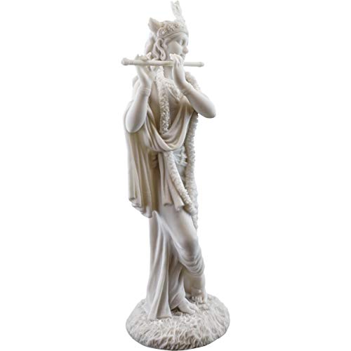 Top Collection Krishna Statue- Hindu God of Love and Divine Joy Sculpture in Premium White Marble Finish- 10-Inch Collectible Figurine