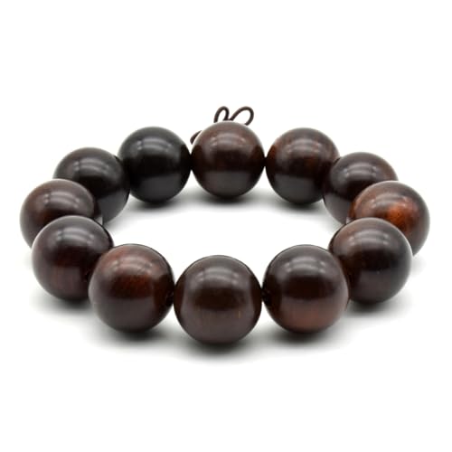 Zen Dear Unisex Natural Rosewood Prayer Beads Buddha Buddhist Prayer Meditation Mala Necklace Bracelet - style: 20mm 12 beads