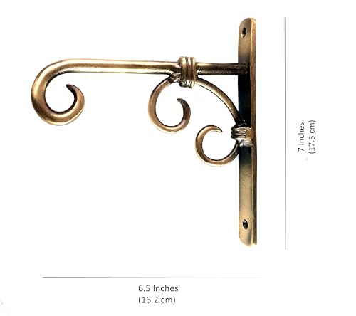 Two Moustaches Brass Wall Lantern Diya Hanger, Planter Hangers, Lanterns Wind Chimes Hanging Baskets Ornaments, Diya Hanger Brass, Pack of 1(6.5 x 1 x 7 Inches, Brown)