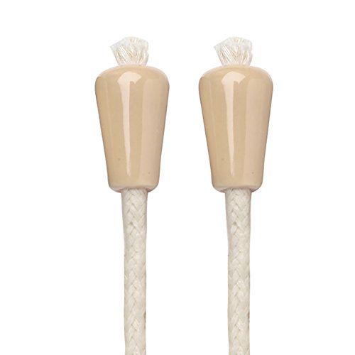 Oenophilia Afterglow Bottle Wicks, Glass Bottle Wick Holder, Use with Lamp Oil, Set of 2 - color: Beige