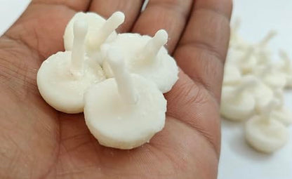 Cow Ghee Diya Batti Cotton Wicks | Wax Free | Cow Ghee Diya | Puja Item | Long-Lasting & Aromatic Diya | Temple Church Gurudwara | Clean-Burning Time Around 30 mins (Pack f 10) - size: Ghee Wicks Pack of 10