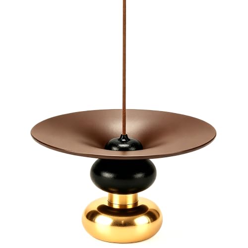 Metal Incense Holder, One - Press Eject Brass Stick Burner and Cone - color: Rose-brown