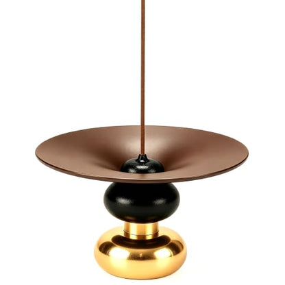 Metal Incense Holder, One - Press Eject Brass Stick Burner and Cone - color: Rose-brown