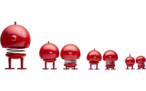 Hoptimist Mega Bumble Boy, Home Decor Ornament - Danish Design, Plastic W/Metal Spring, X-Large - Creates Cheerful Movement- (Red) - style: Bumble Boy