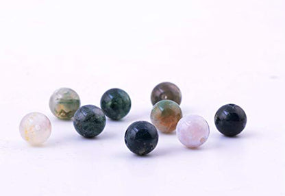 Natural Stone Beads 100pcs 6mm India Agate Round Genuine Real Stone Beading Loose Gemstone Hole Size 1mm DIY Smooth Beads for Bracelet Necklace Earrings Jewelry Making (India Agate, 6mm) - color: India Agate Green, size: 6mm
